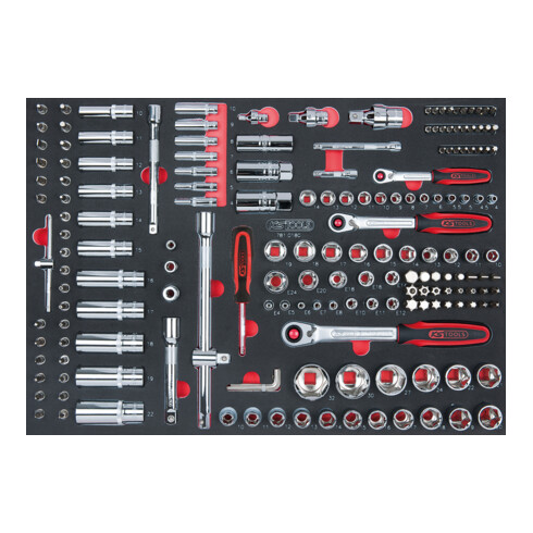 KS Tools Set di chiavi a bussola SCS CHROMEplus 1/4" + 3/8" + 1/2", 180pz. in modulo 1/1