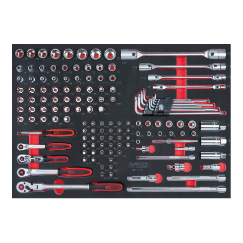 KS Tools Set di chiavi a bussola SCS CHROMEplus 1/4" + 3/8", 136pz. in modulo 1/1