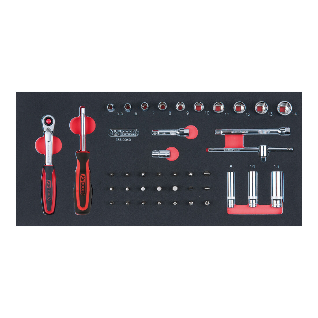 KS Tools Set di chiavi a bussola SCS CHROMEplus 1/4", 40pz. in modulo 1/3
