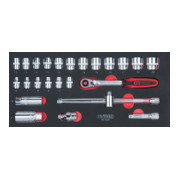 KS Tools Set di chiavi a bussola SCS CHROMEplus 3/8", 25pz. in modulo 1/3-1