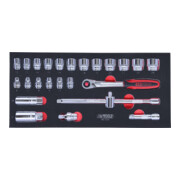 KS Tools Set di chiavi a bussola SCS CHROMEplus 3/8", 25pz. in modulo 1/3-3