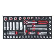 KS Tools Set di chiavi a bussola SCS CHROMEplus 3/8", 46pz. in modulo 1/3-1