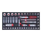 KS Tools Set di chiavi a bussola SCS CHROMEplus 3/8", 46pz. in modulo 1/3-3