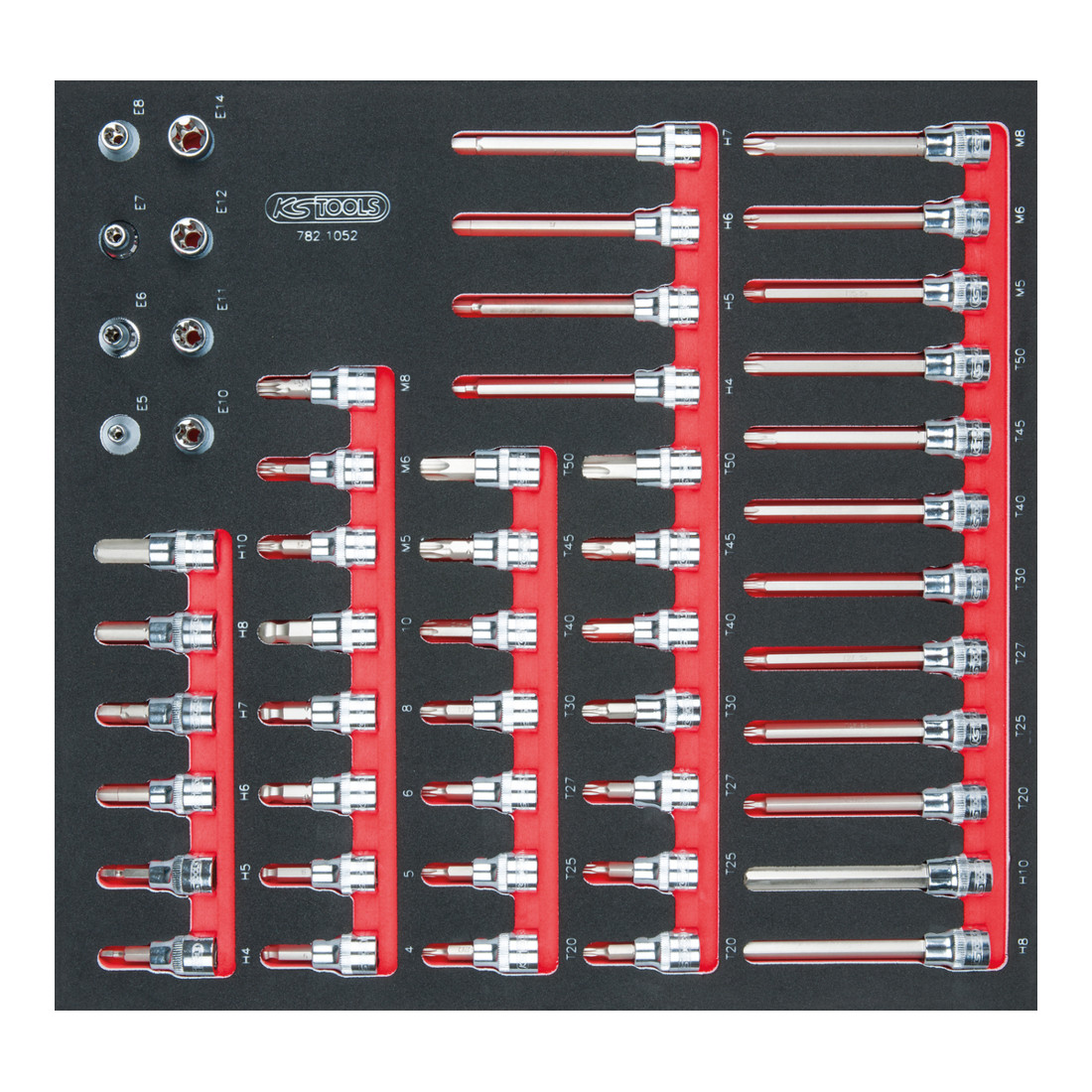 KS Tools Set di chiavi a bussola SCS CHROMEplus 3/8", 52pz. in modulo 2/3