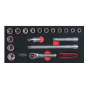 KS Tools Set di chiavi a bussola SCS1/2", 18pz. in modulo 1/3-1