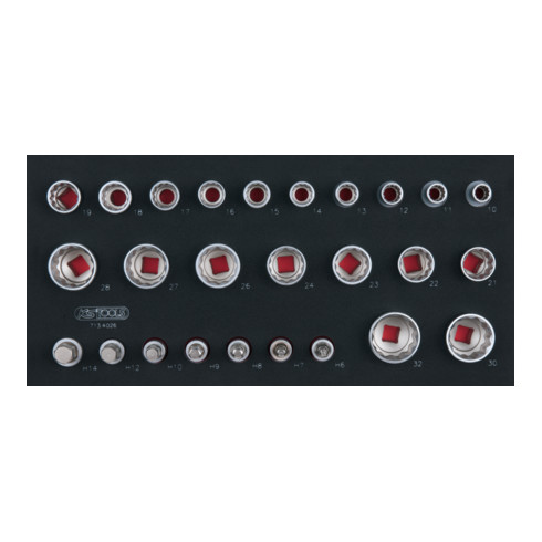 KS Tools Set di chiavi a bussola SCS1/2", 26pz. in modulo 1/3