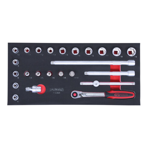 KS Tools Set di chiavi a bussola SCS3/8", 24pz. in modulo 1/3