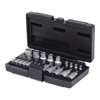 KS Tools Set di chiavi a bussola TX 1/4"  + 1/2", 21pz.