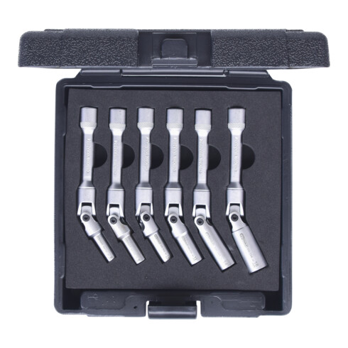 KS Tools Set di chiavi a snodo per candelette 3/8", lunghe, 6pz.
