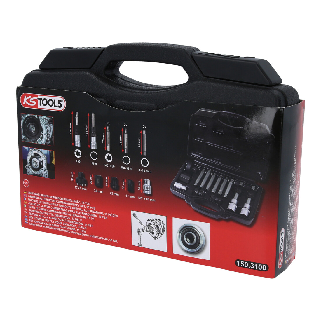 KS Tools Set di chiavi combinate per alternatori, 13pz.