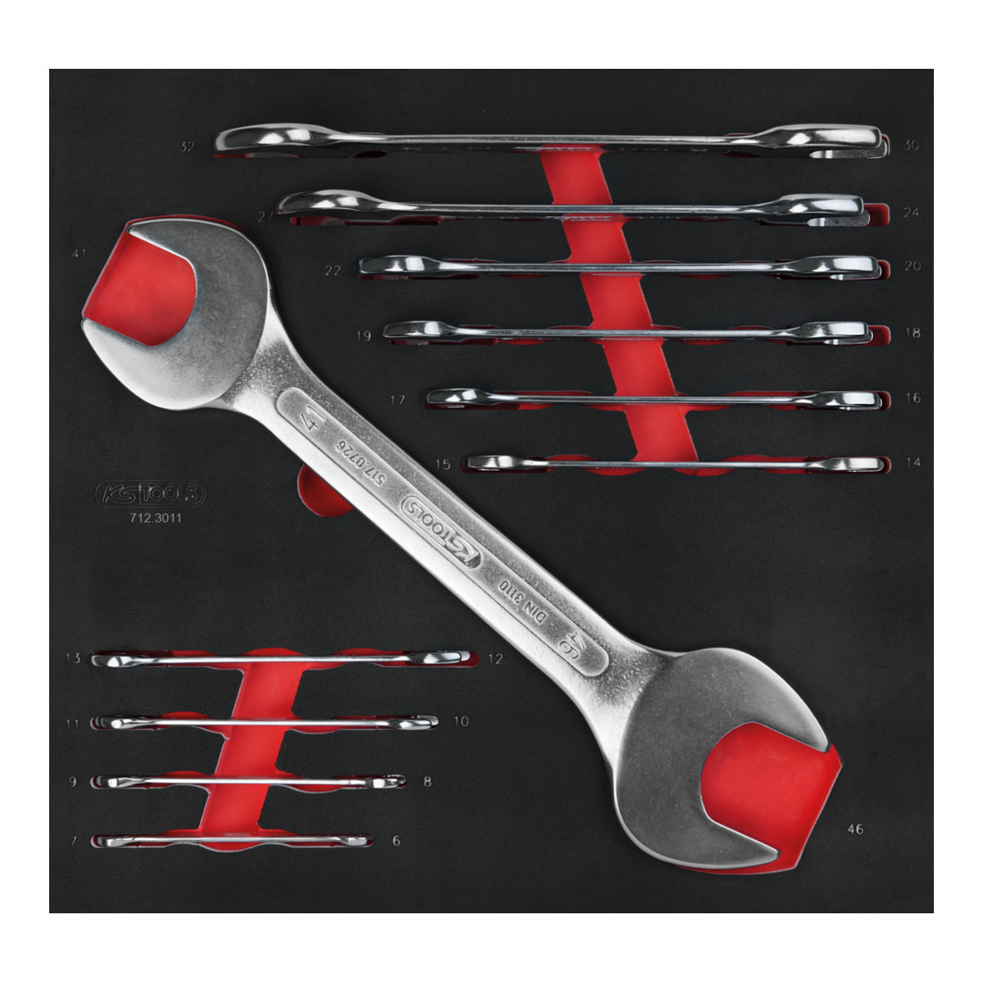 KS Tools Set di chiavi SCS a forchetta doppia, 11pz. 6-41mm in modulo 2/3