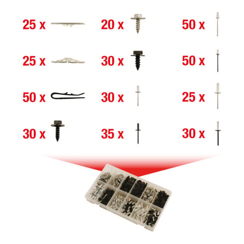 KS Tools Set di clip di fissaggio KS Tool con chiusura rapida, 400pz.