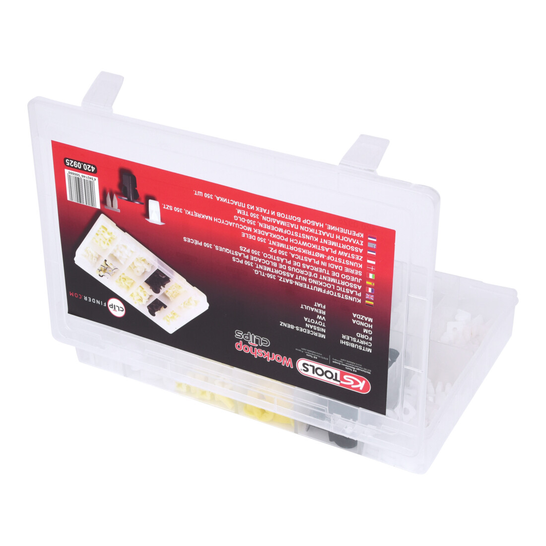 KS Tools Set di clip di fissaggio KS Tool - dadi in plastica, 350pz.