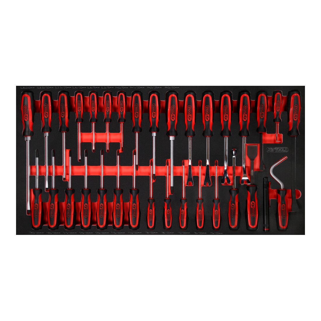 KS Tools Set di giravite con inserto di espanso, 33 pz