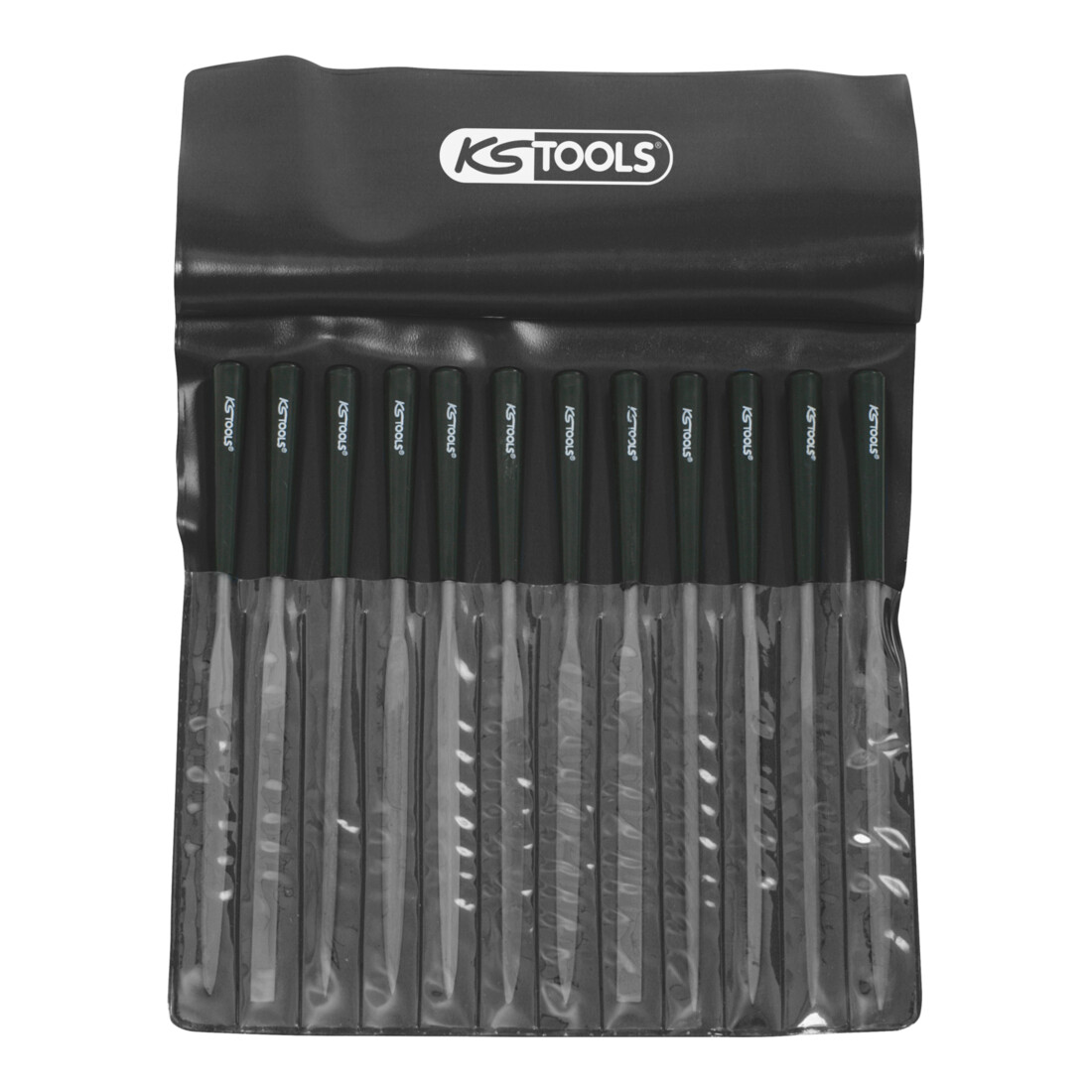 KS Tools Set di lime ad ago con manico in plastica, 12pz.