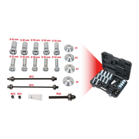 KS Tools Set di manicotti a pressione a gradini, 22pz.