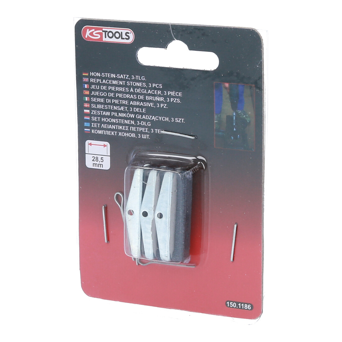 KS Tools Set di pietre per levigare, L=28,8mm, per 150.1185, 3pz.