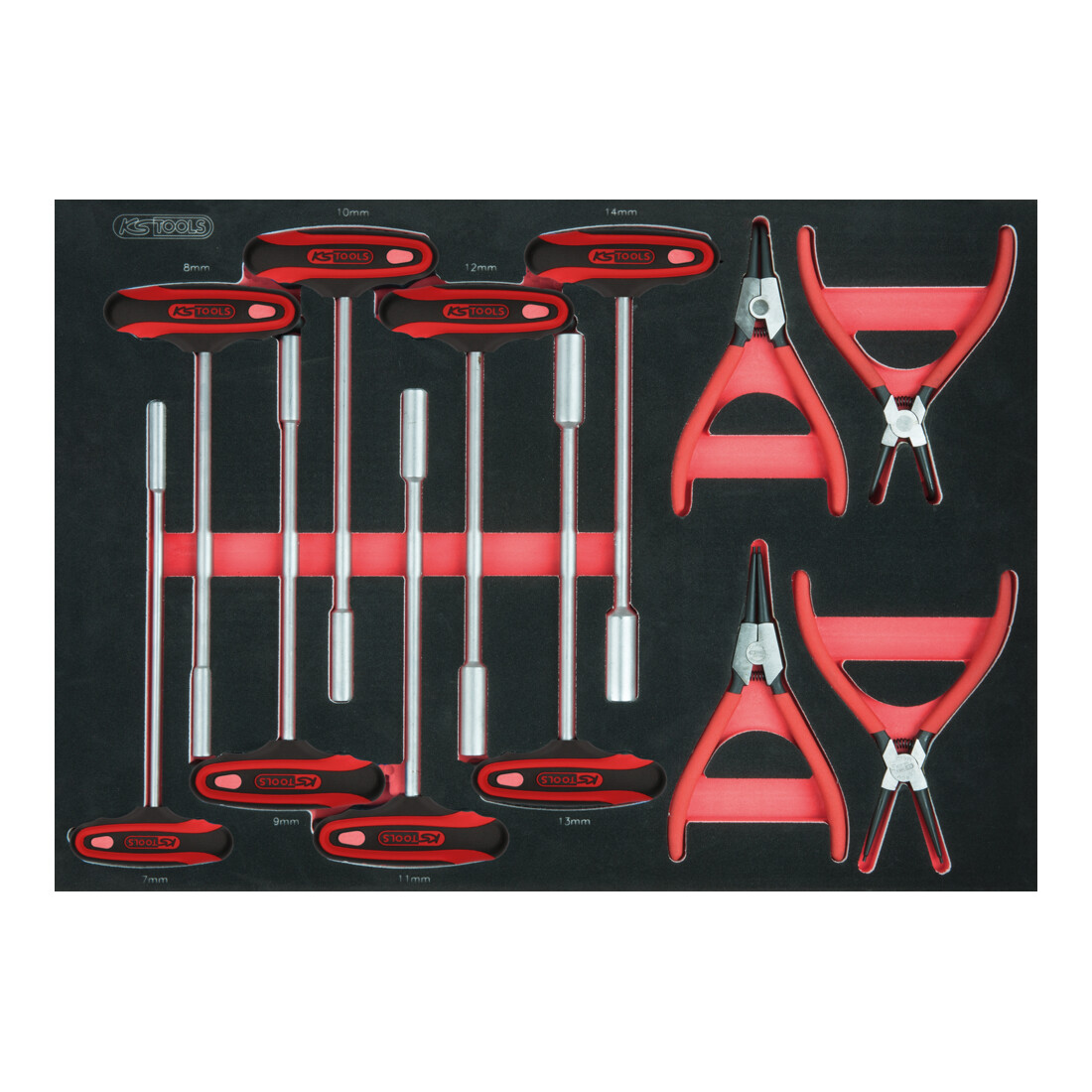 KS Tools Set di pinze di bloccaggio e impugnature a T, 12pz., modulo 1/1
