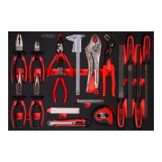 KS Tools Set di pinze e lime con inserto di espanso, 28pz.