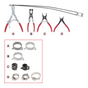 KS Tools Set di pinze per tubi flessibili per autoveicoli, 4pz.