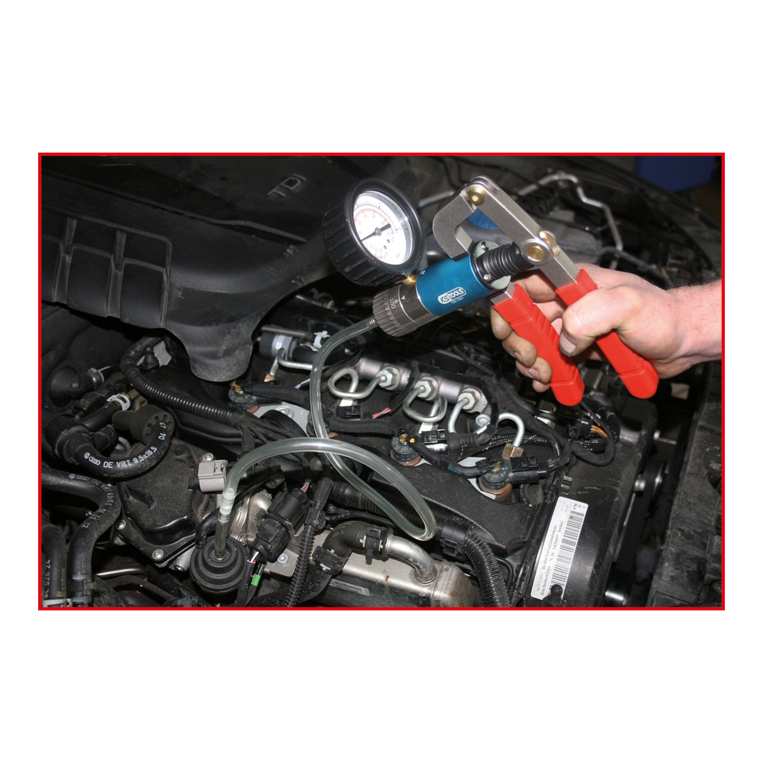 KS Tools Set di pompe a pressione e a vuoto per autoveicoli, 7pz.