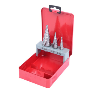 KS Tools Set di punte trapano a gradino in HSS, cassetta in lamiera d'acciaio, 3pz.
