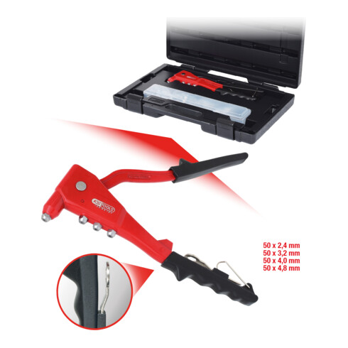 KS Tools Set di rivettatrici manuali standard, 205pz.