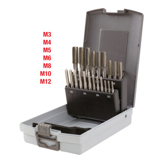 KS Tools Set di rubinetti a mano M, HSS CO, valigetta in plastica, 21pz., M3-M12