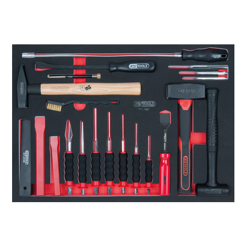 KS Tools Set di scalpelli e martelli SCS, 21pz., in modulo 1/1