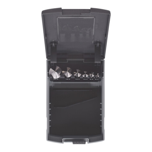 KS Tools Set di svasatori conici e di sbavatori HSS, valigetta in plastica, 6pz.