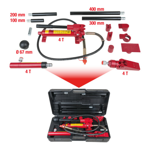 KS Tools Set di utensili idraulici per auto, 4t
