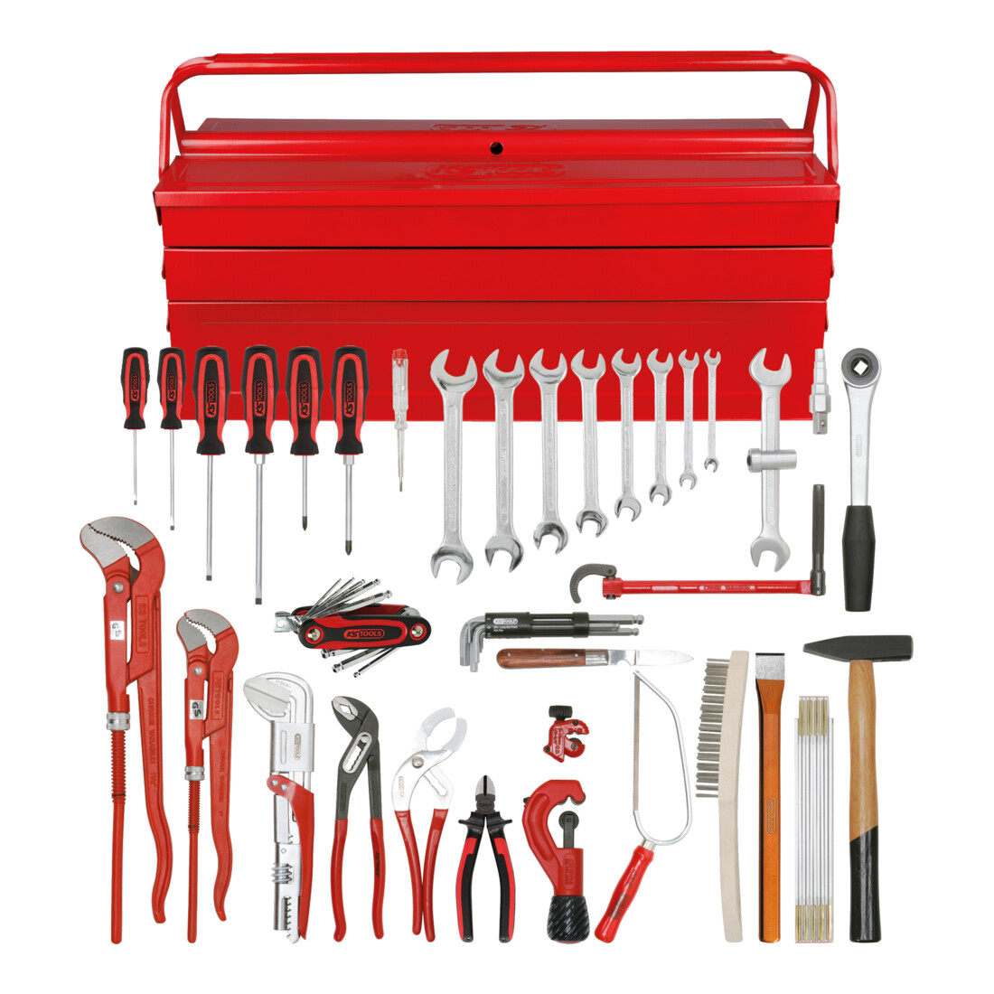 KS Tools Set di utensili sanitari di base, in scatola di metallo, 34pz.