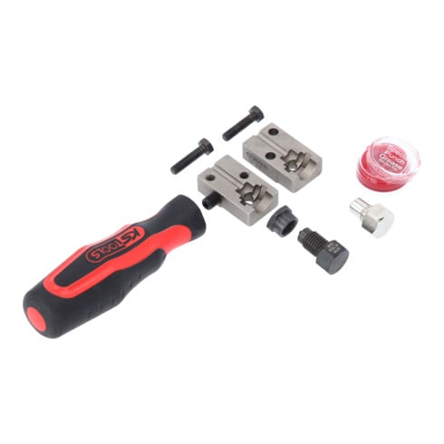 KS Tools Set di utensili universali  FLAREFIXeco per la svasatura dei tubi dei freni da 4,75mm, 4pz.