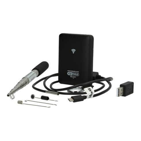 KS Tools Set di videoscopi Wi-Fi con sonda frontale HD da 3,9mm 0°, 7pz.