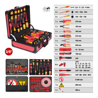 KS Tools Set d'outils isolés pour véhicules électriques et hybrides, 43 pcs.
