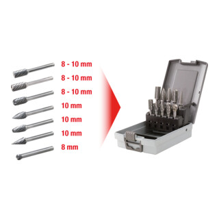 KS Tools Set frese HM, in valigetta plastica, 10pz.