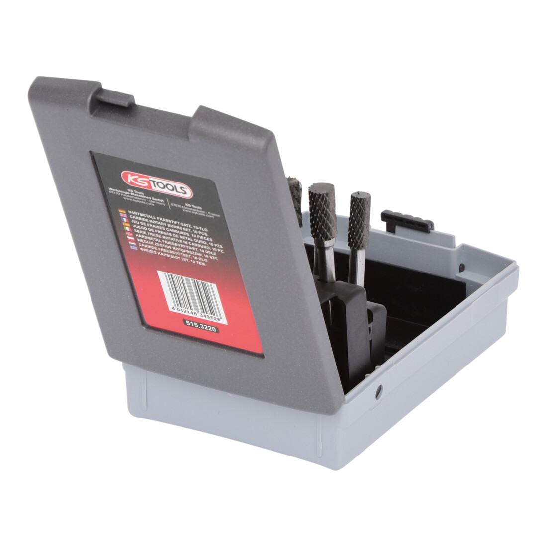 KS Tools Set frese HM, in valigetta plastica, 10pz.