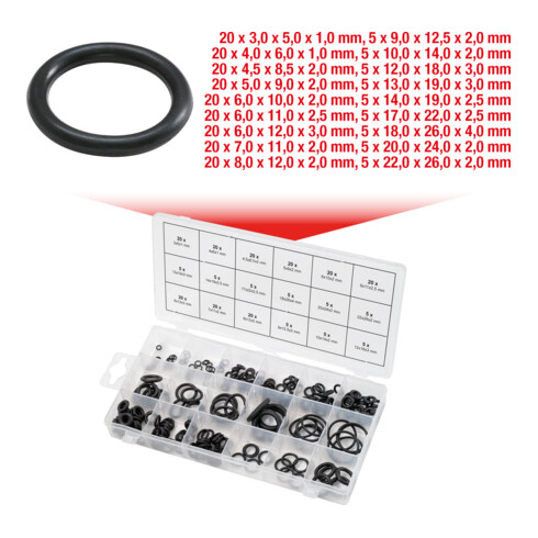 KS Tools Set O-ring, Øinterno 3-22mm, 225pz.