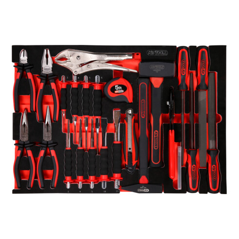 KS Tools Set pinze/martello/scalpello con inserto di espanso, 33 pz