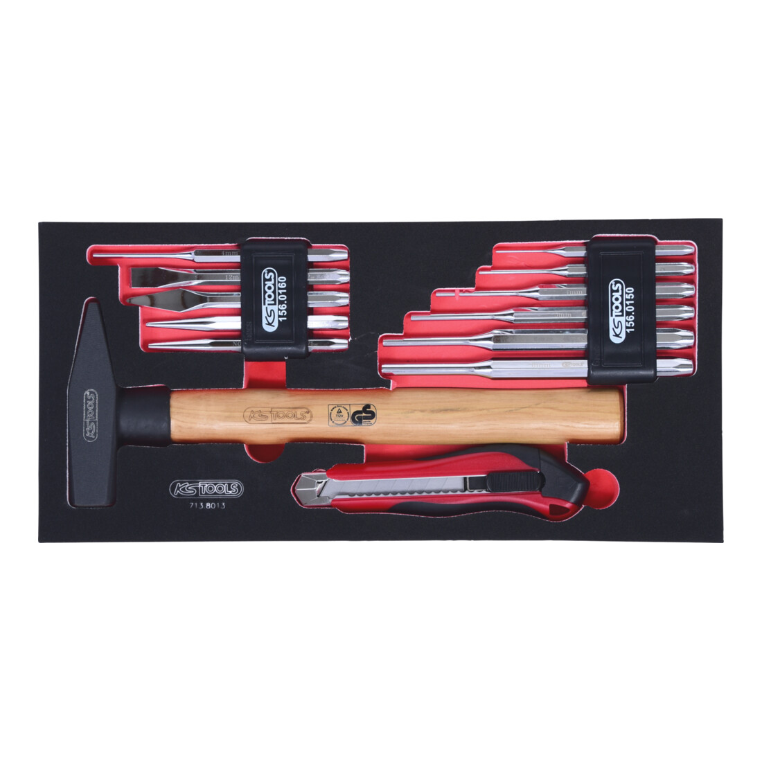 KS Tools Set punzoni e martelli SCS, 13pz. in modulo 1/3
