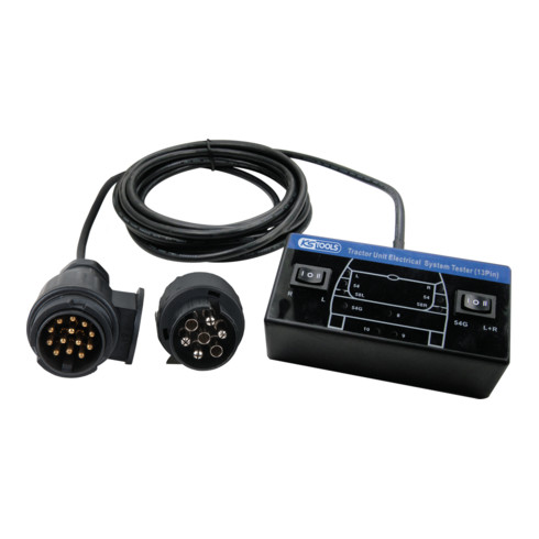KS Tools Set tester motrice 12V/ tester per presa rimorchio 7 + 13 poli, 2pz.