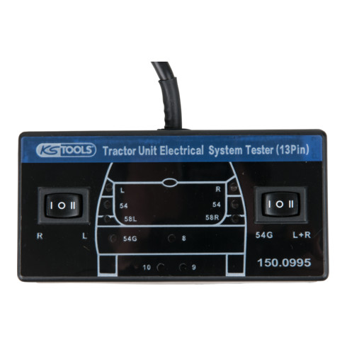 KS Tools Set tester motrice 12V/ tester per presa rimorchio 7 + 13 poli, 2pz.