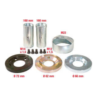 KS Tools Set utensili per cuscinetti ruota VAG, 14pz.