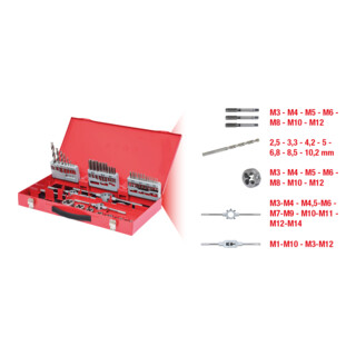 KS Tools Set utensili per filettare HSS, 44pz.