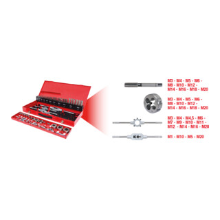 KS Tools Set utensili per filettare HSS, 54pz.