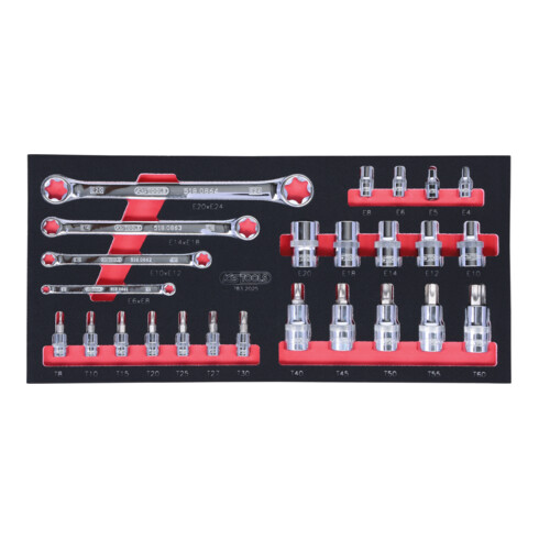 KS Tools Set utensili SCS CHROMEplus per profili E-TX, 25pz. in modulo 1/3
