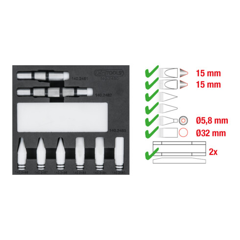 KS Tools set van retourdoorns, 10 stuks