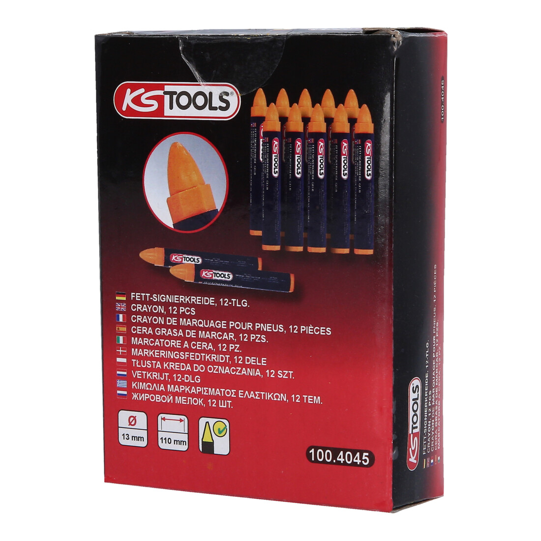KS Tools Signierkreide, gelb,12er Pack