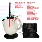 KS Tools Sistema di riempimento olio del cambio con set adattatori da 20pz.