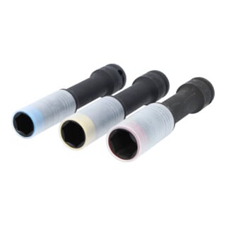 KS Tools SlimPOWER Alu-Felgen Kraft-Stecknuss-Satz, extra lang, 3-teilig, 1/2", 17, 19, 21mm
